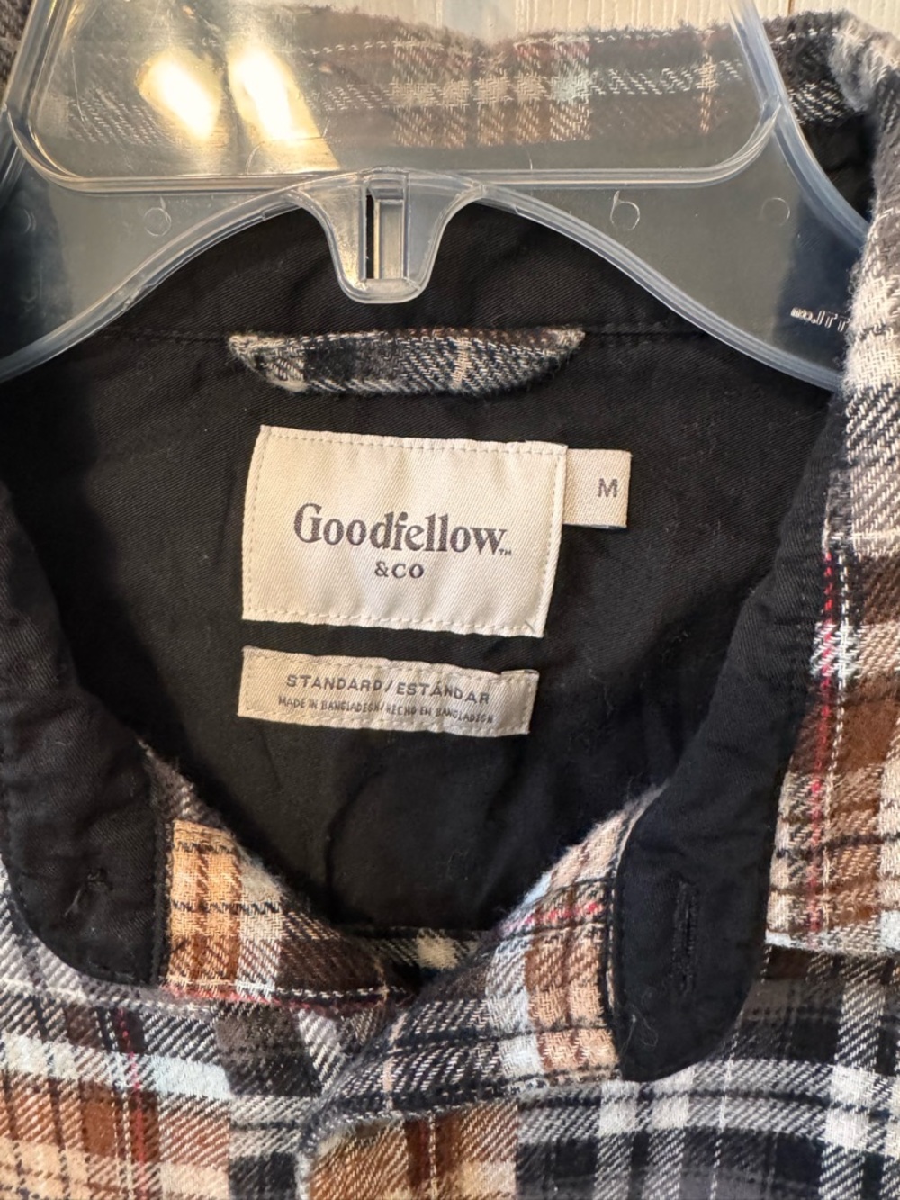Goodfellow & Co Plaid Button-Up Shirt Jacket in Brown and Black Size Medium - Picture 3 of 9